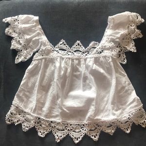 White cotton lace top